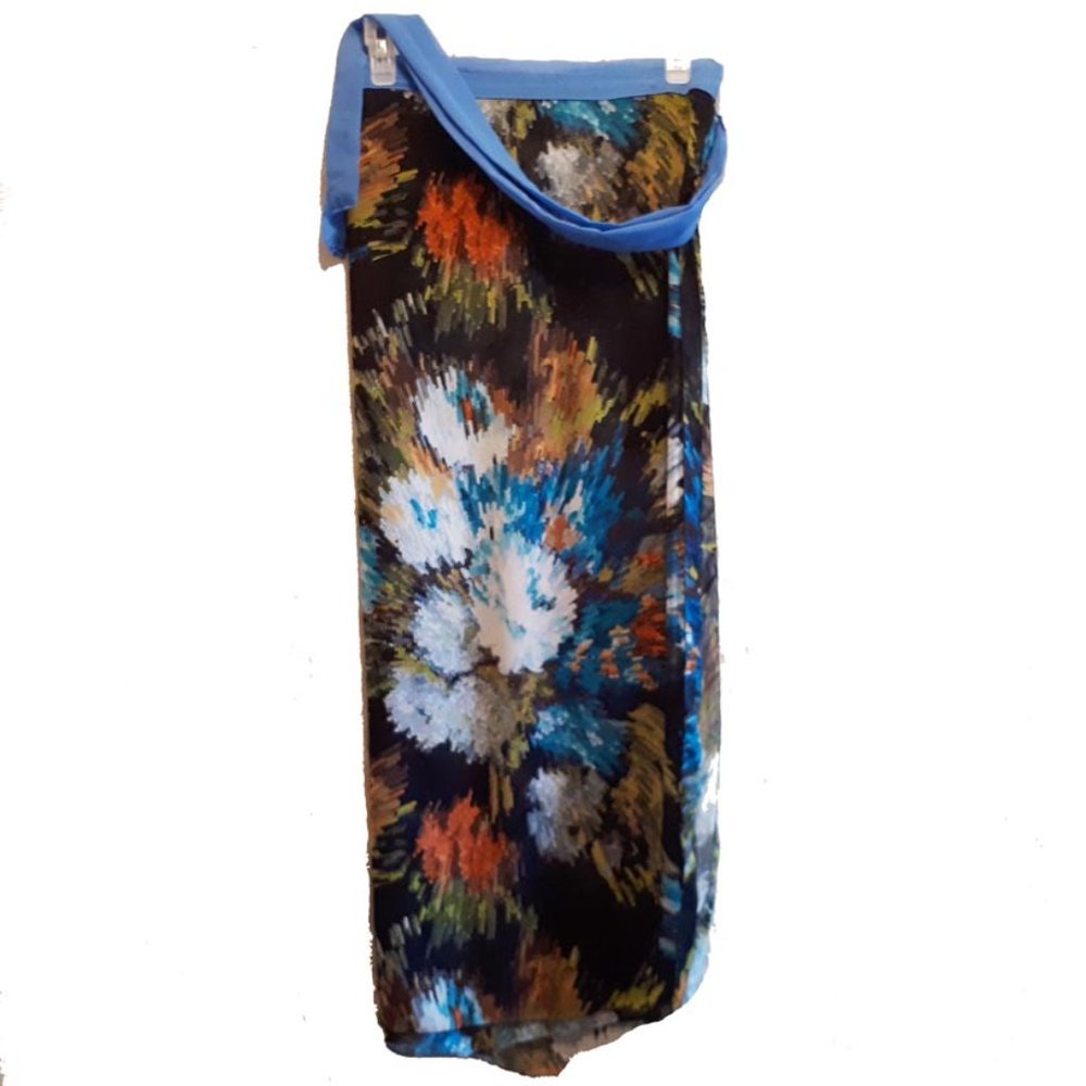 Sarong/cover up. Blue and white floral print. Size medium. NWOT